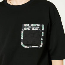 画像をギャラリービューアに読み込む, XMPT-PKT(異素材ポケット TEE)BLACK-CAMO - FLASH PACKER