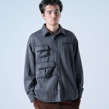 画像をギャラリービューアに読み込む, XWS-BLOCK(ウールライク・シャツジャケット) CHARCOAL