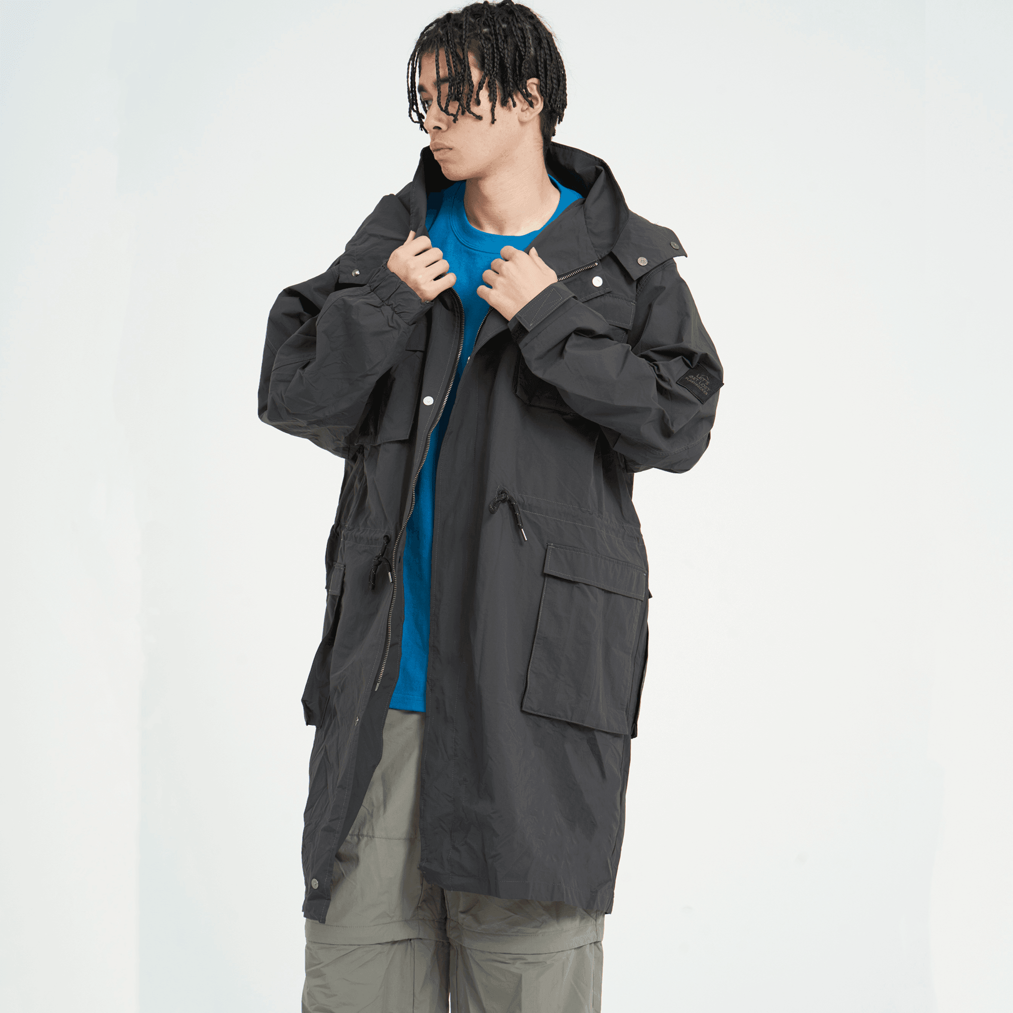 XJK-PRD(ナイロンロングコート)BLACK - OUTERWEAR (アウターウェア XJK-PRD(ナイロンロングコート)BLACK - OUTERWEAR (アウターウェア