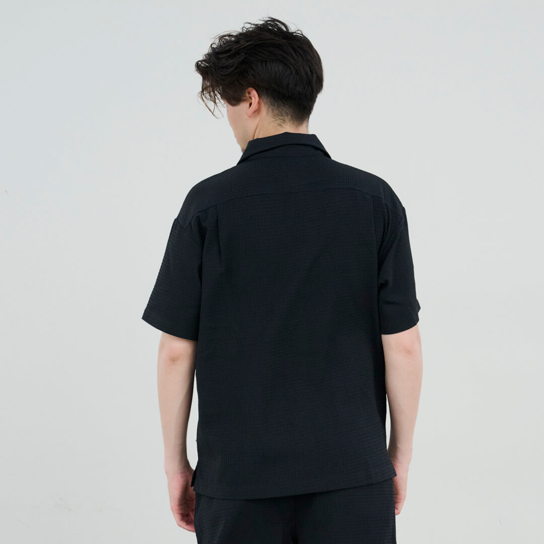 XW-SHIRTS（ワッフル・アロハシャツ）BLACK