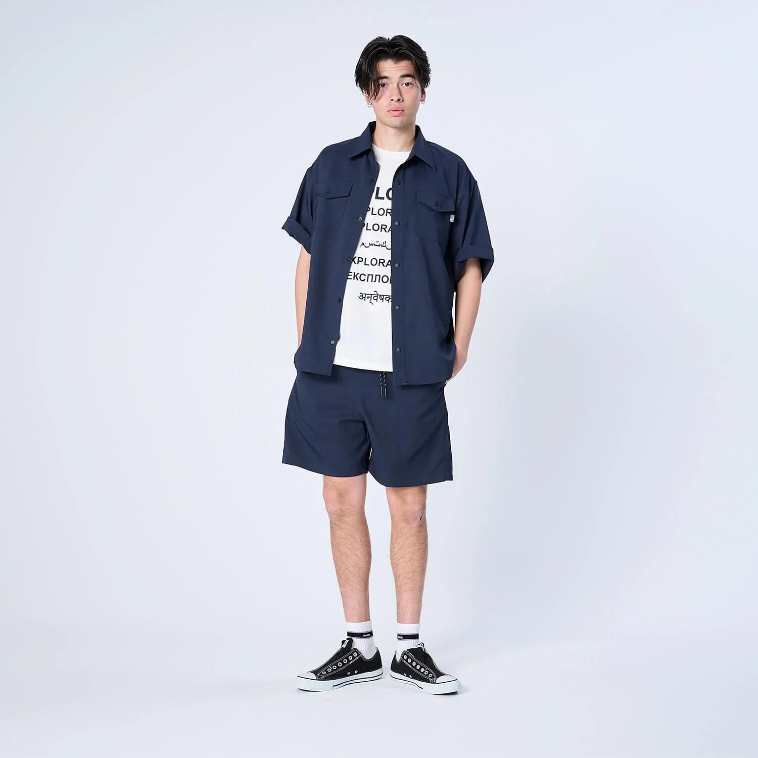 XRS-HUNTED (Reflax® ストレッチ S/Sシャツ）NAVY - SHIRTS (シャツ