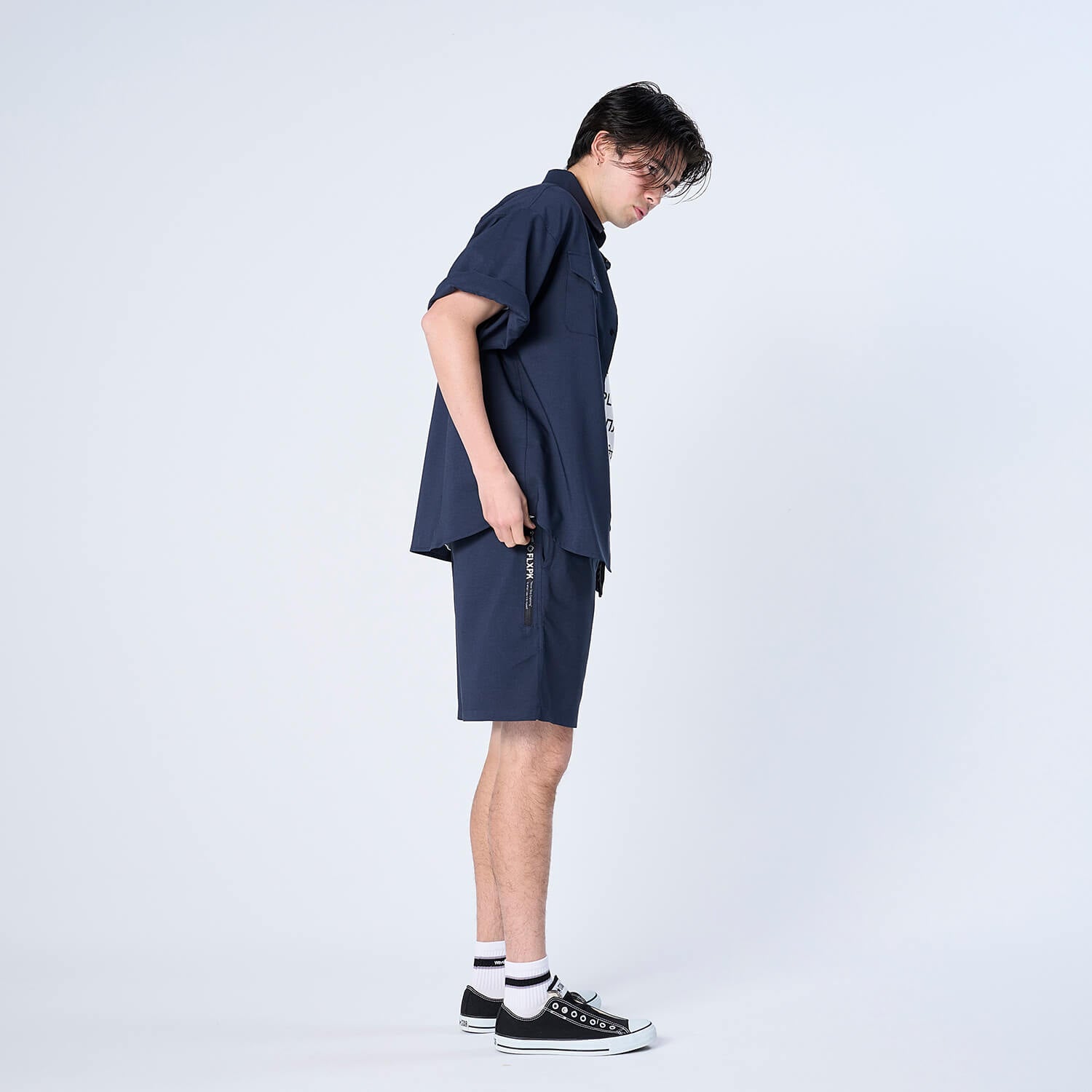 XRS-HUNTED (Reflax® ストレッチ S/Sシャツ）NAVY - SHIRTS (シャツ