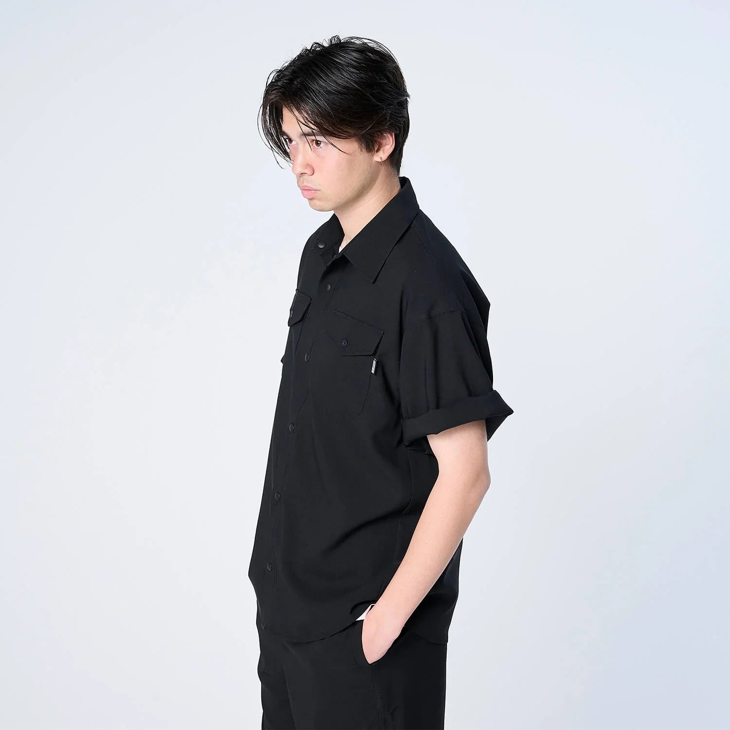 XRS-HUNTED (Reflax® ストレッチ S/Sシャツ）BLACK - SHIRTS (シャツ