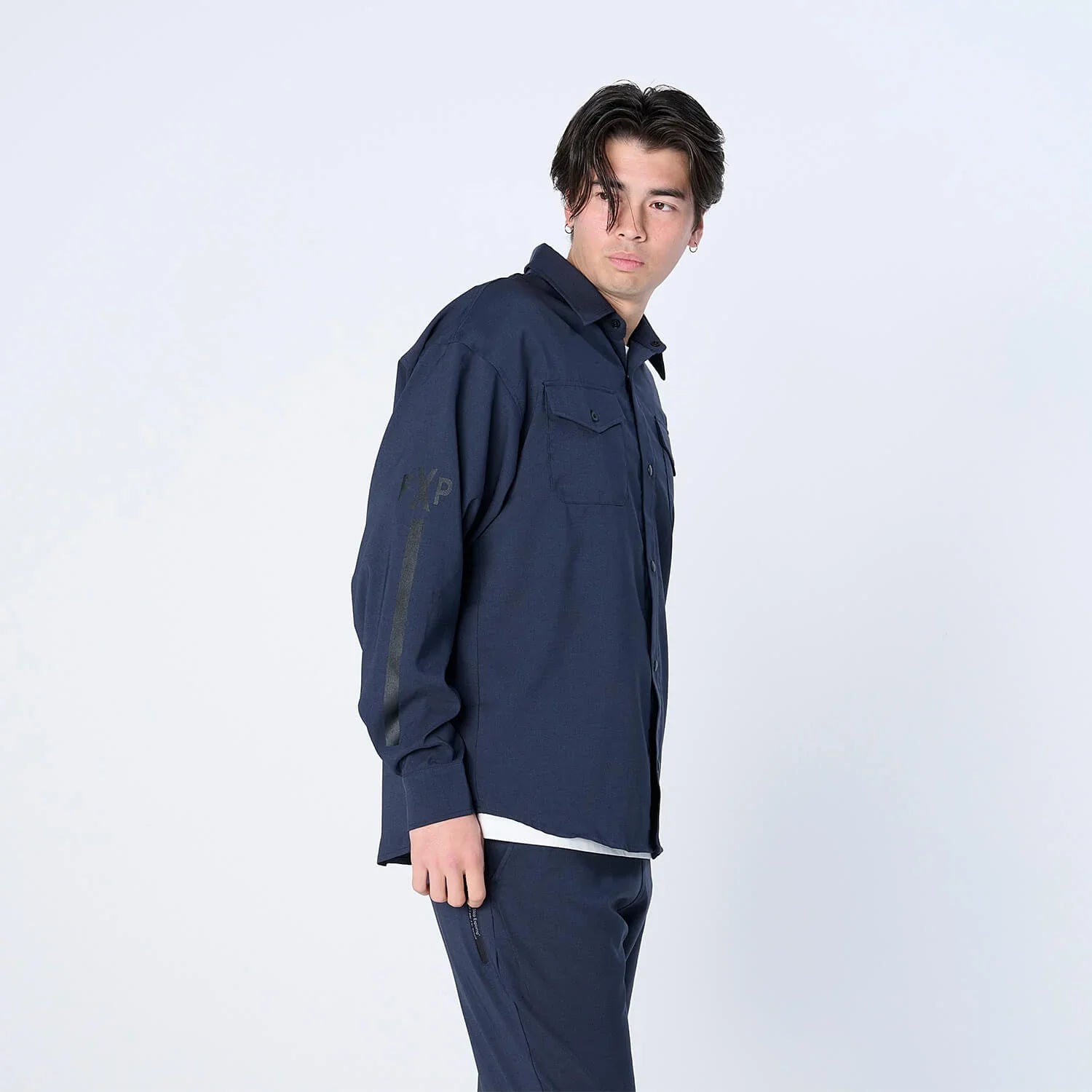 XRJ-BLOCK2 (Reflax® ストレッチ シャツ ジャケット）NAVY - JACKET