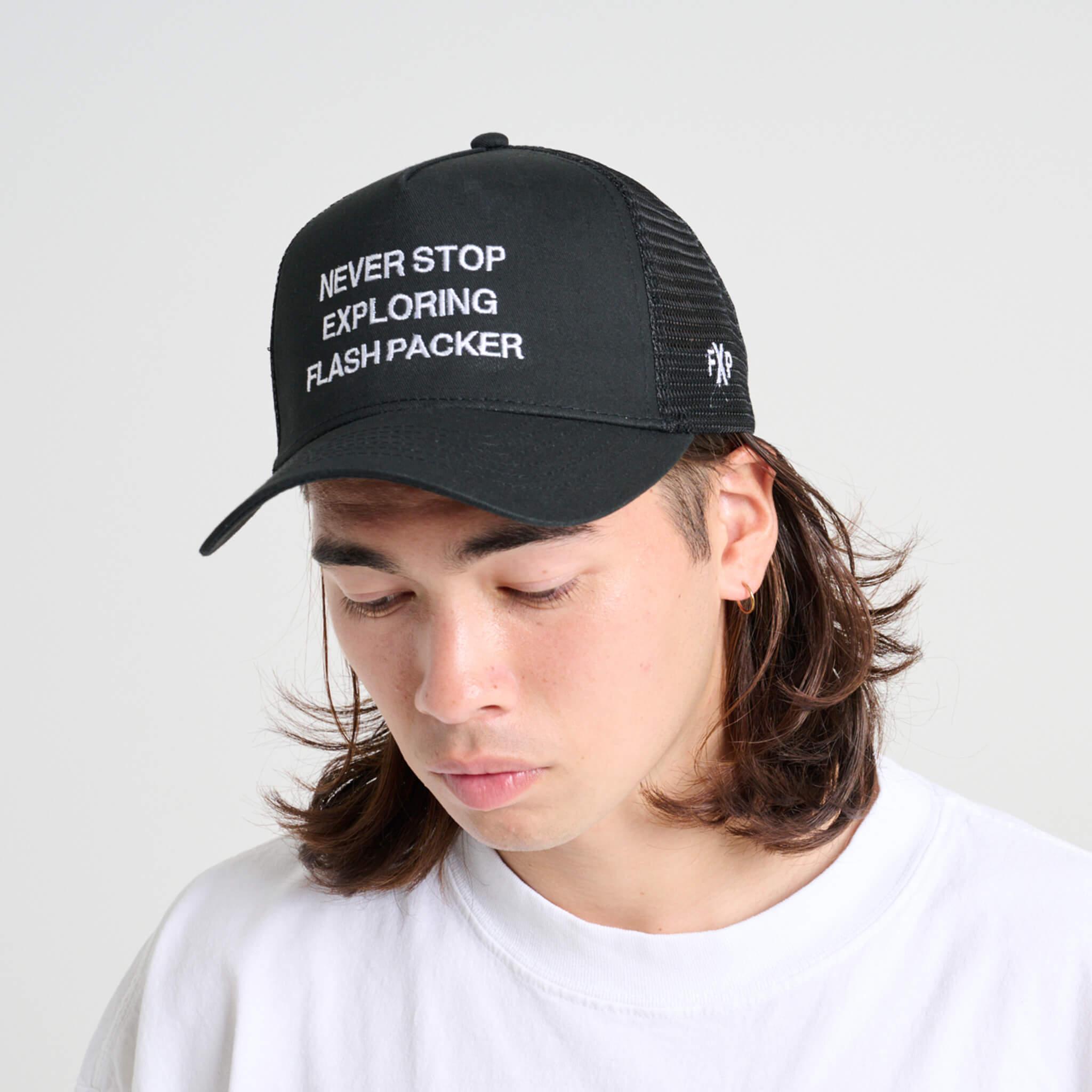 XM-NSE（ツイルメッシュ キャップ）BLACK - FLASH PACKER