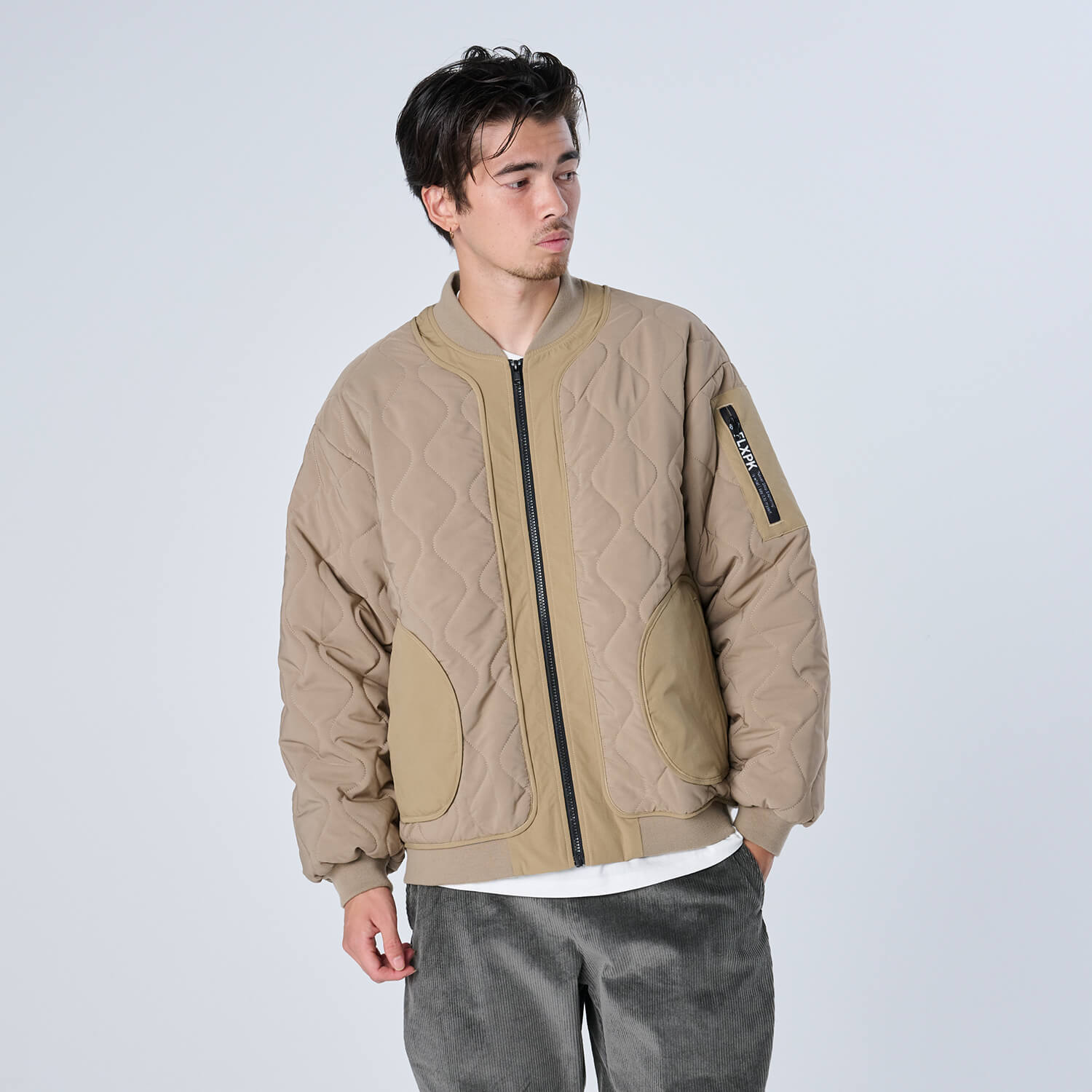XJK-KILT（ストレッチ中綿キルティングジャケット）BEIGE - OUTERWEAR