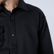 画像をギャラリービューアに読み込む, XWS-BLOCK（ウールライク・シャツジャケット） BLACK
