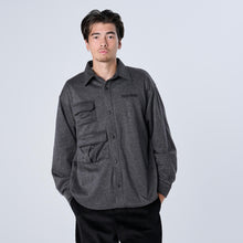 画像をギャラリービューアに読み込む, XWS-BLOCK（ウールライク・シャツジャケット） CHARCOAL
