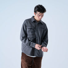 画像をギャラリービューアに読み込む, XWS-BLOCK（ウールライク・シャツジャケット） CHARCOAL
