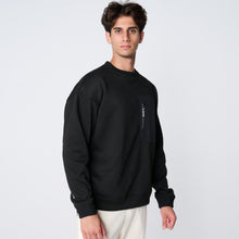画像をギャラリービューアに読み込む, W-KNIT CREW（ダブルニットクルーネック）BLACK
