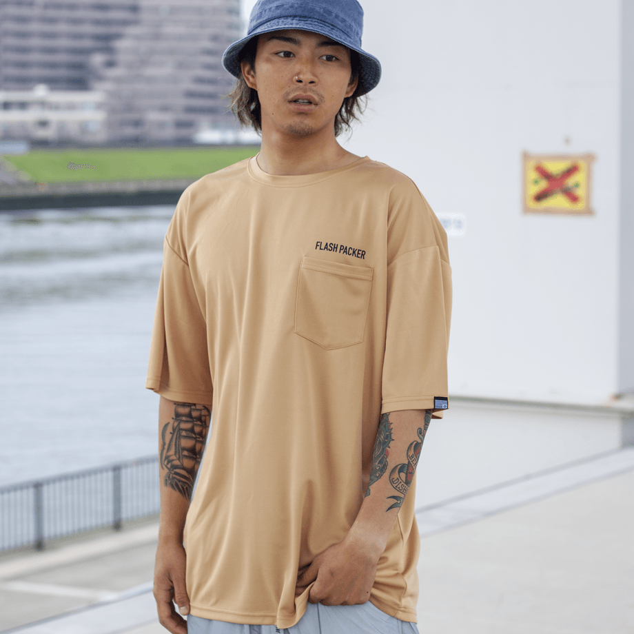 XNT-SLG ナノ撥水Tシャツ <ビッグシルエット> TAN - FLASH PACKER