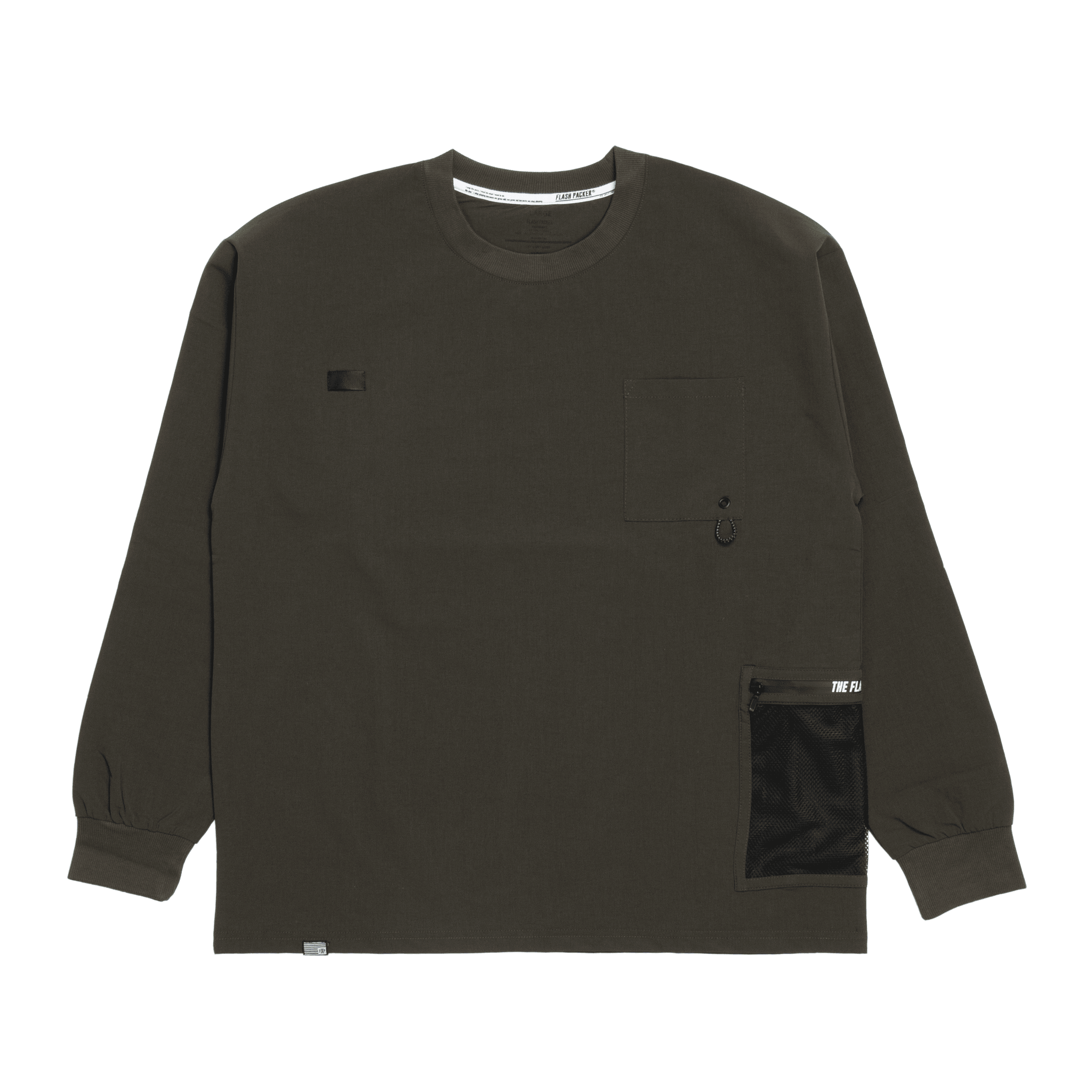 XNL-CUT（ストレッチナイロン L/S）OLIVE - FLASH PACKER