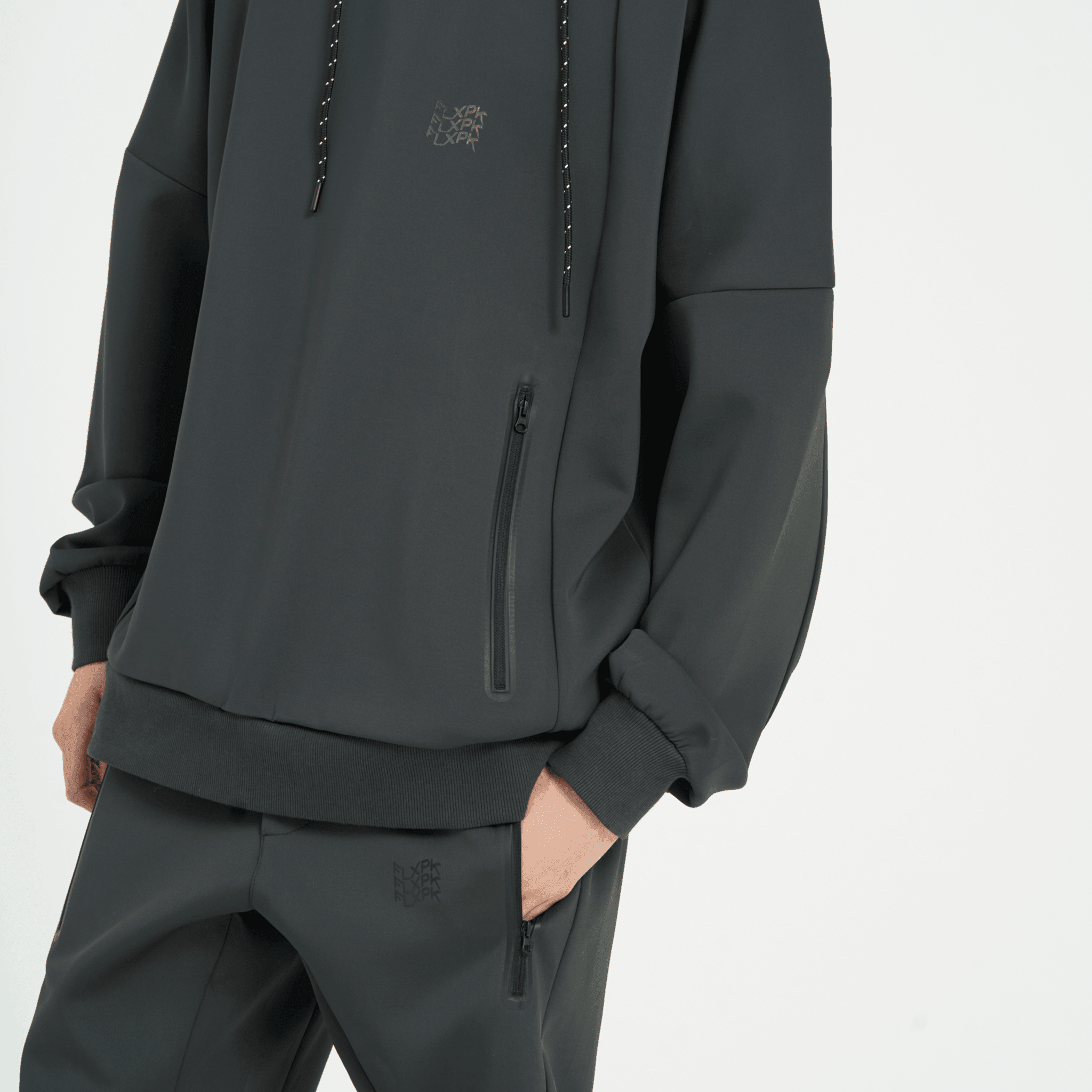 XNJP-SIM(ナイロンジャージーフーディー)CHARCOAL - TOPS XNJP-SIM(ナイロンジャージーフーディー)CHARCOAL - TOPS