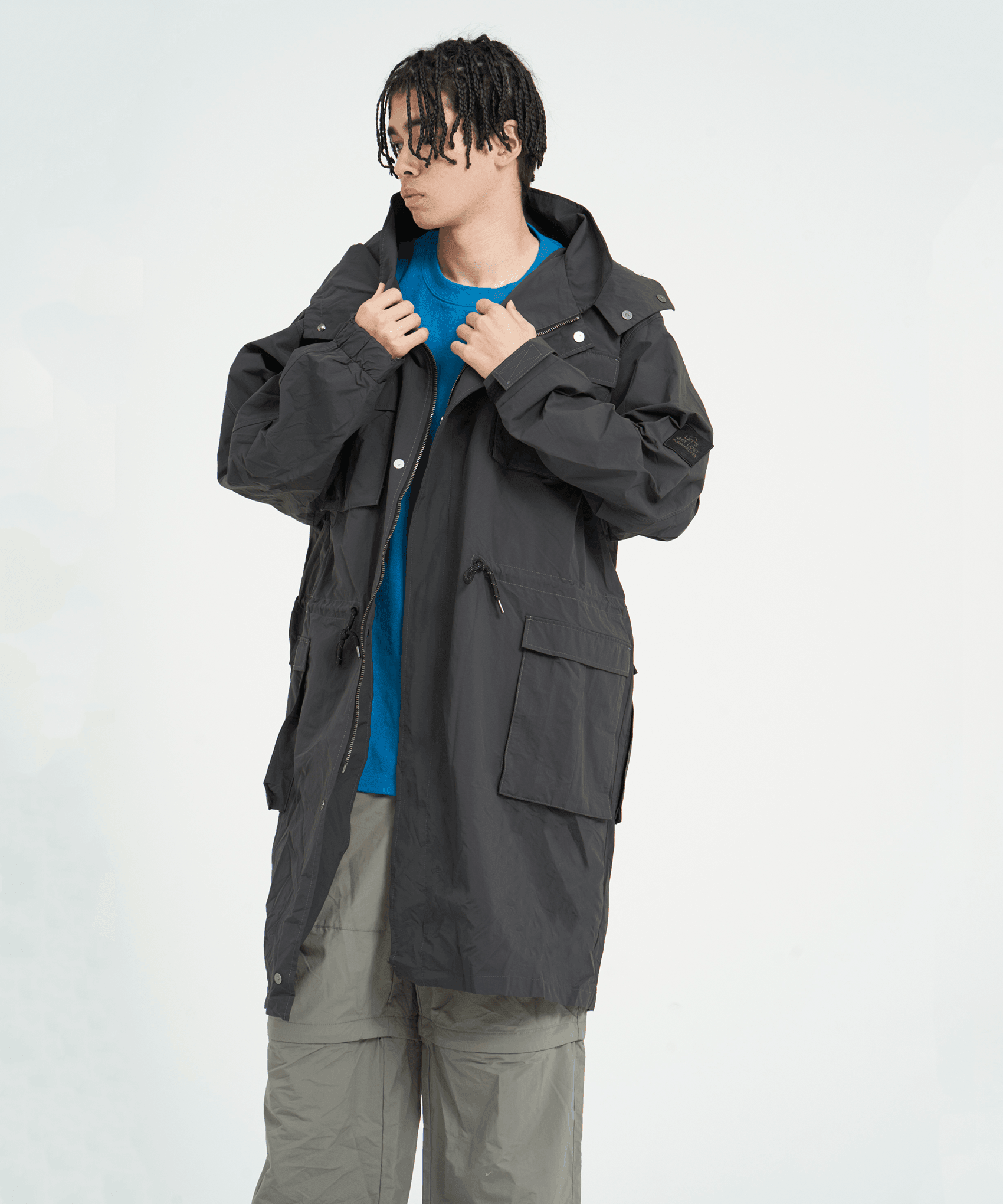 XJK-PRD(ナイロンロングコート)BLACK - OUTERWEAR (アウターウェア XJK-PRD(ナイロンロングコート)BLACK - OUTERWEAR (アウターウェア