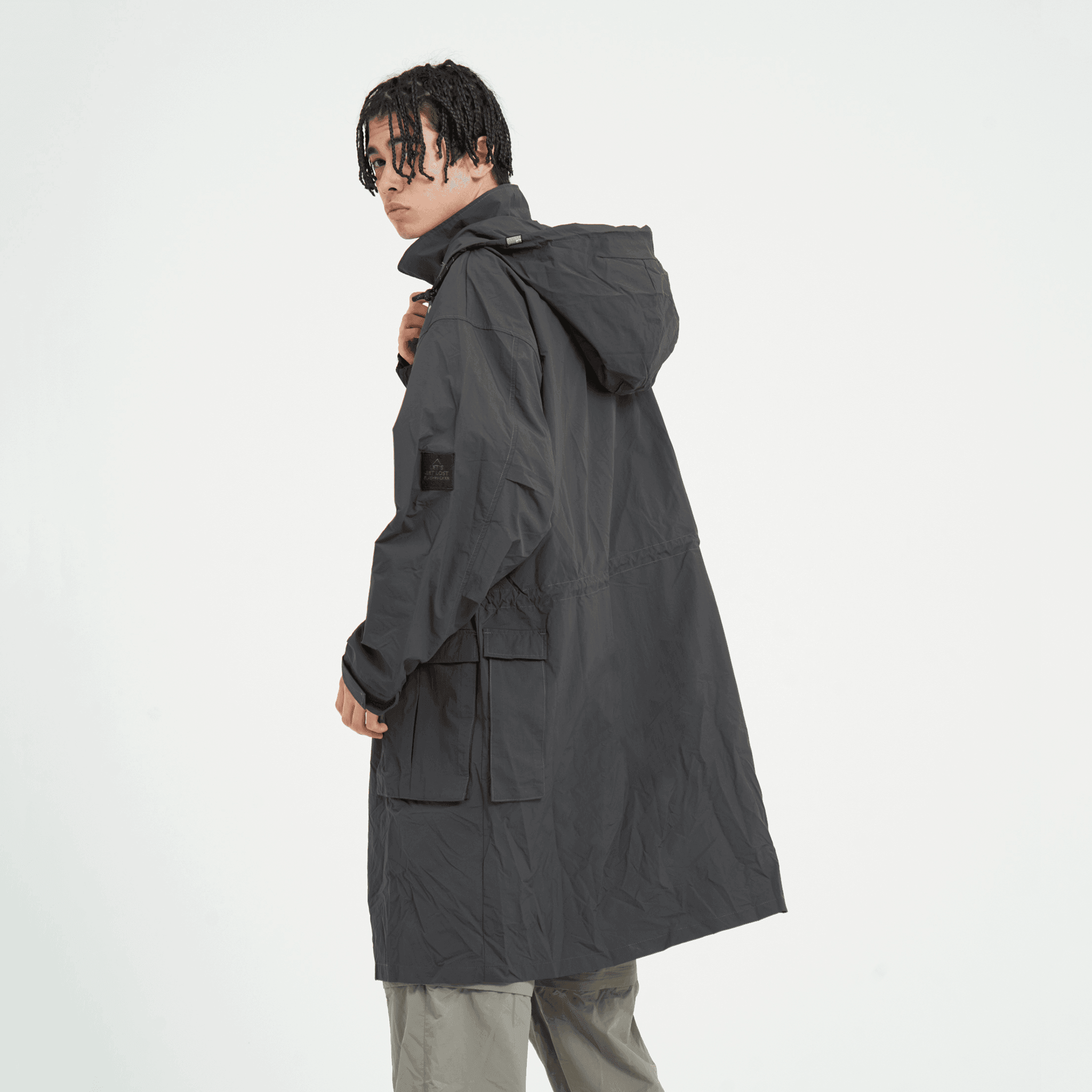 XJK-PRD(ナイロンロングコート)BLACK - OUTERWEAR (アウターウェア XJK-PRD(ナイロンロングコート)BLACK - OUTERWEAR (アウターウェア