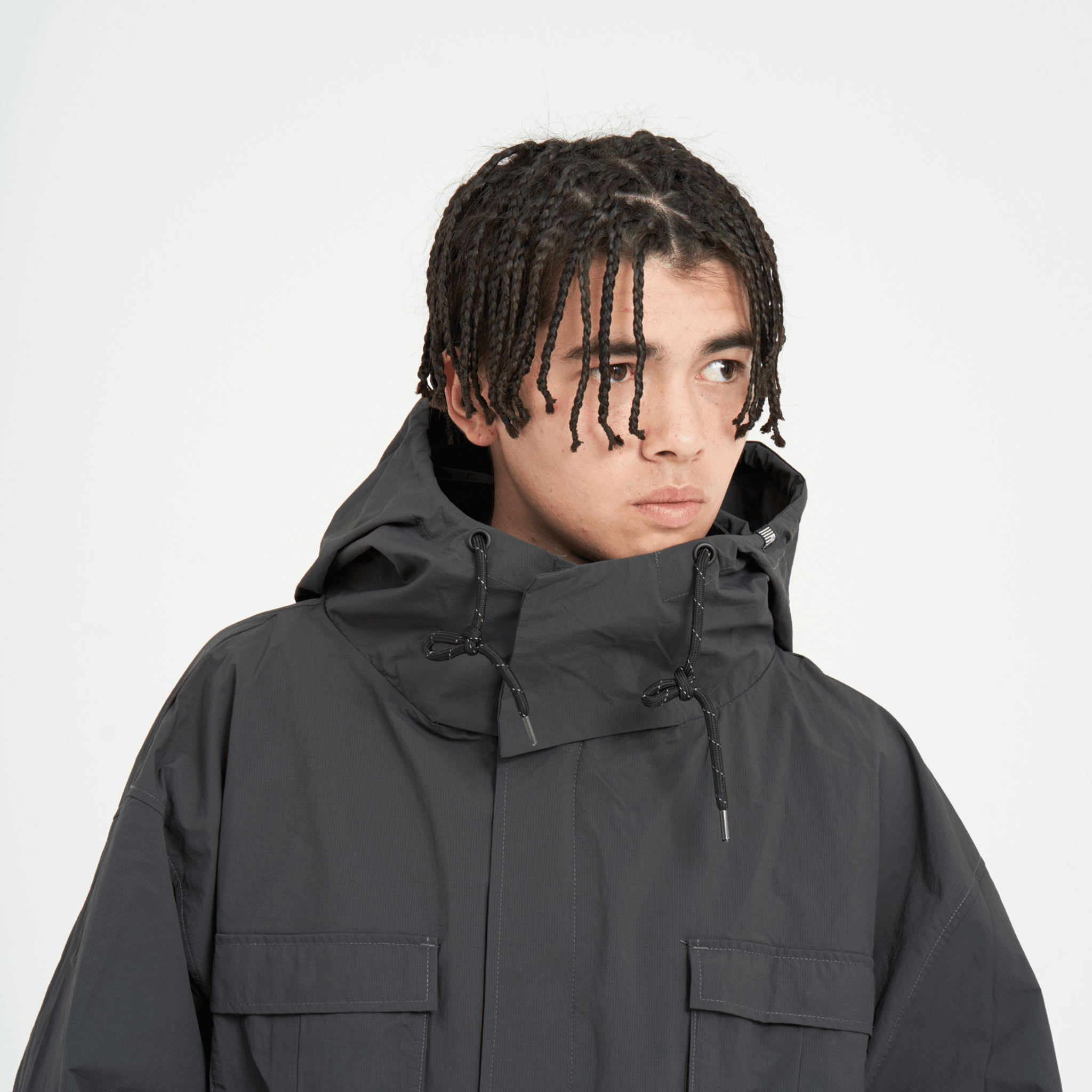 ラシュッド LASUD スラッシュジップキルティングロングコート