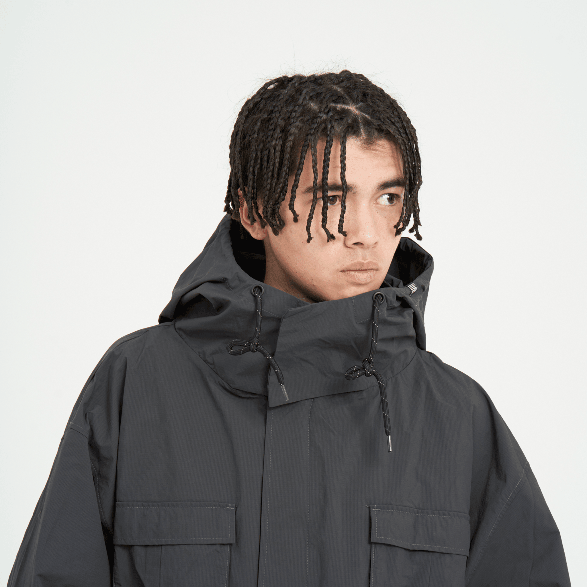 XJK-PRD(ナイロンロングコート)BLACK - OUTERWEAR (アウターウェア XJK-PRD(ナイロンロングコート)BLACK - OUTERWEAR (アウターウェア