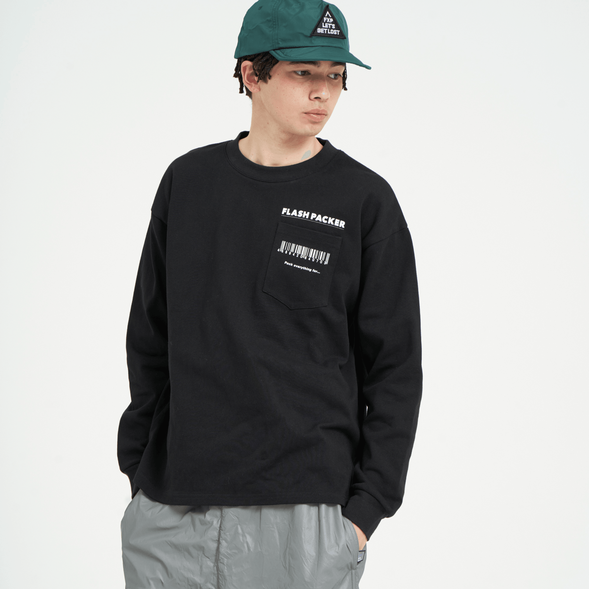 XLT-PRG（ヘビーオンスL/S TEE）BLACK - FLASH PACKER