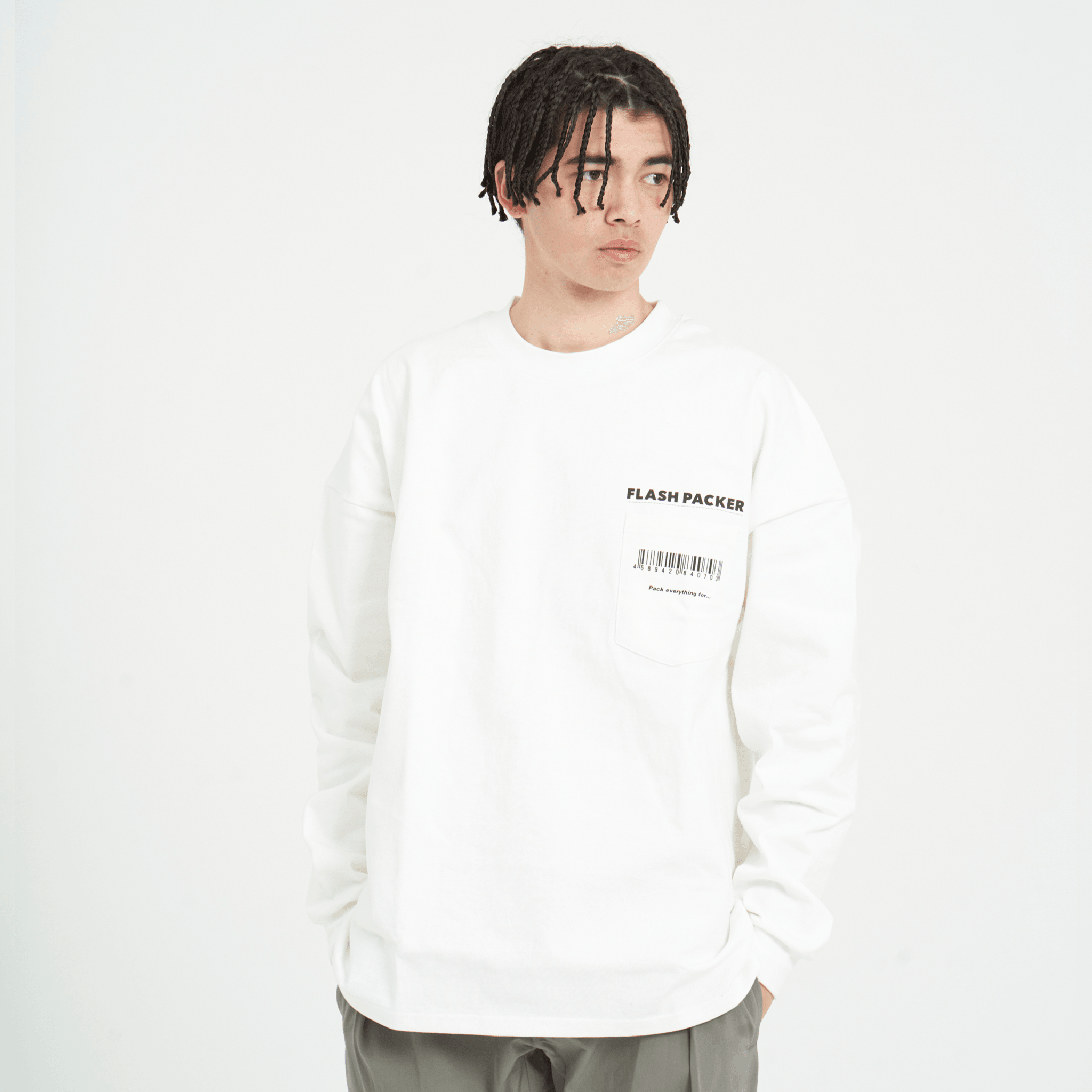 XLT-PRG（ヘビーオンスL/S TEE）WHITE - FLASH PACKER